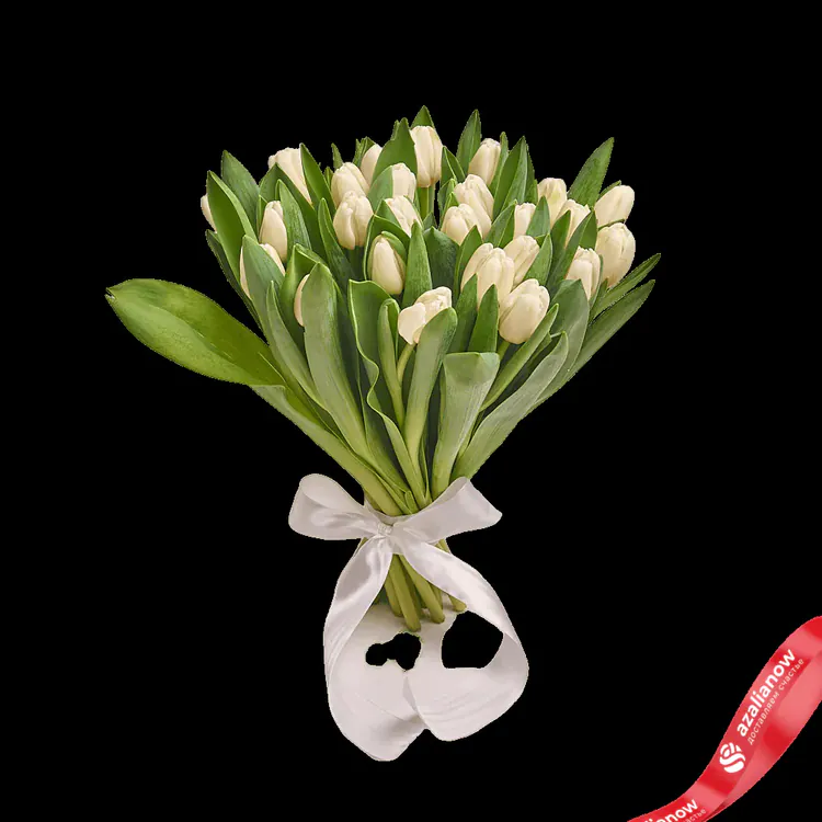 Фото 1: 25 белоснежных тюльпанов Сортовые тюльпаны. Сервис доставки цветов AzaliaNow