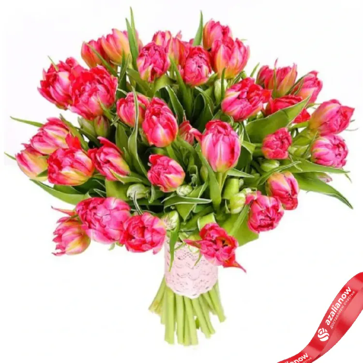 Фото 1: 29 пионовидных тюльпанов. Сервис доставки цветов AzaliaNow
