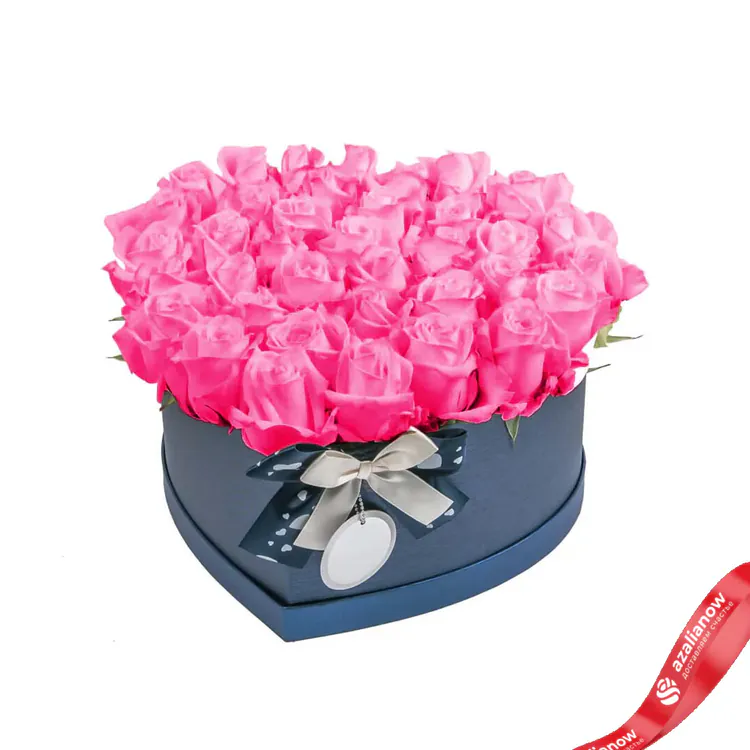 Фото 1: 29 розовых роз в форме сердца. Сервис доставки цветов AzaliaNow