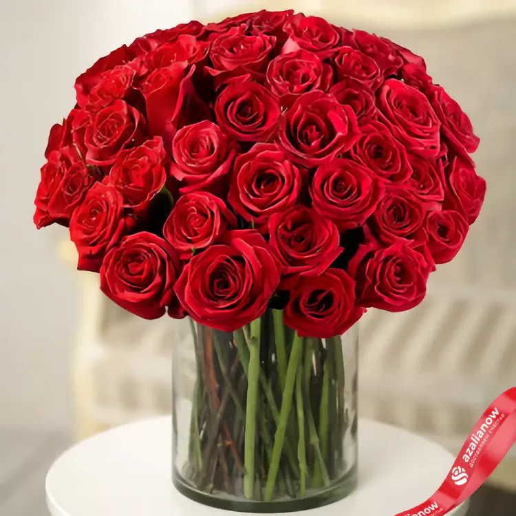 Фото 1: 51 красная роза премиум класса. Сервис доставки цветов AzaliaNow