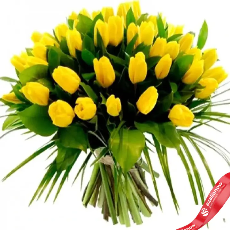 Фото 1: 51 желтый тюльпан Сортовые тюльпаны. Сервис доставки цветов AzaliaNow