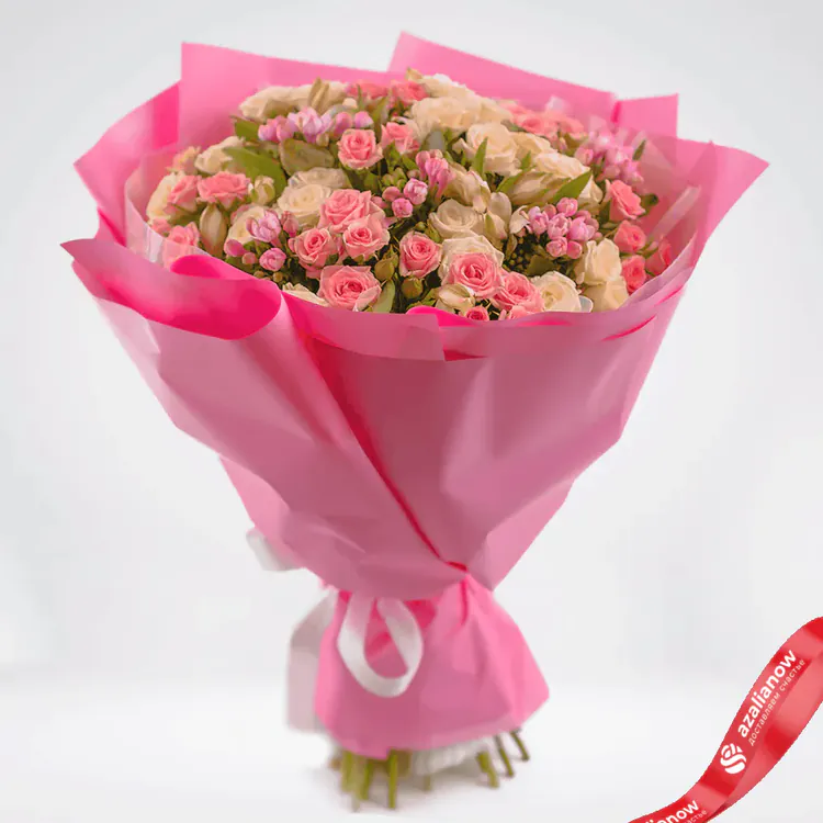 Фото 1: Розы в розовом. Сервис доставки цветов AzaliaNow