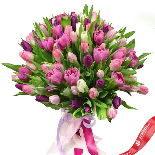 Фото 1: 101 весенний сиренево розовый тюльпан. Сервис доставки цветов AzaliaNow