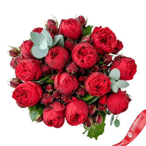 Фото 1: 13 кустовых пионовидных красных роз. Сервис доставки цветов AzaliaNow