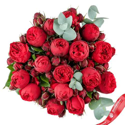 Фото 1: 17 кустовых пионовидных красных роз. Сервис доставки цветов AzaliaNow