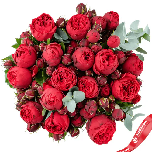 Фото 1: 19 кустовых пионовидных красных роз. Сервис доставки цветов AzaliaNow