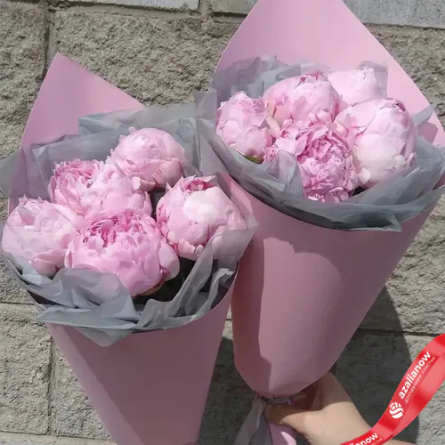 Фото 1: Сказочная пара 2 букета 5 розовых пионов (10 пионов). Сервис доставки цветов AzaliaNow