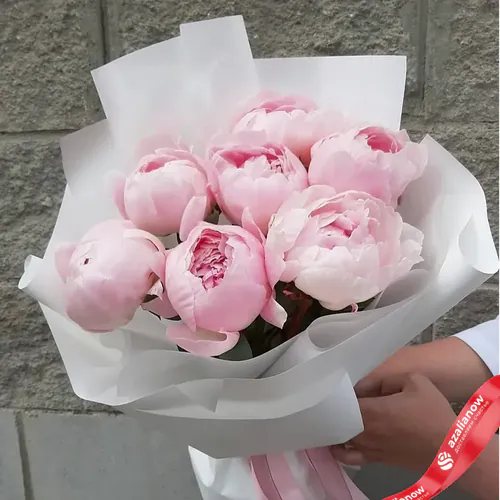Фото 1: Сама нежность 7 розовых пионов. Сервис доставки цветов AzaliaNow