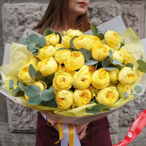Фото 1: Букет из 21 кустовых пионовидных роз желтых. Сервис доставки цветов AzaliaNow